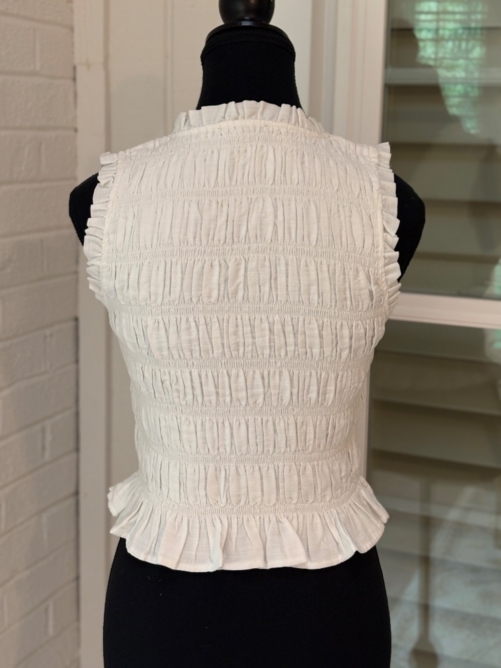 PAIGE Devi Sleeveless Smocked Top XS-Anthropologie NWOT - Picture 4 of 5